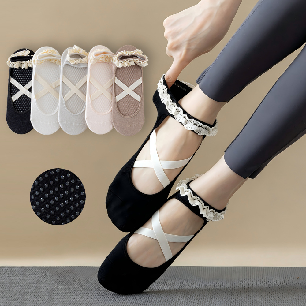 Pilates Yoga Hose - Cute Lacework Pilates Socks Princess Women