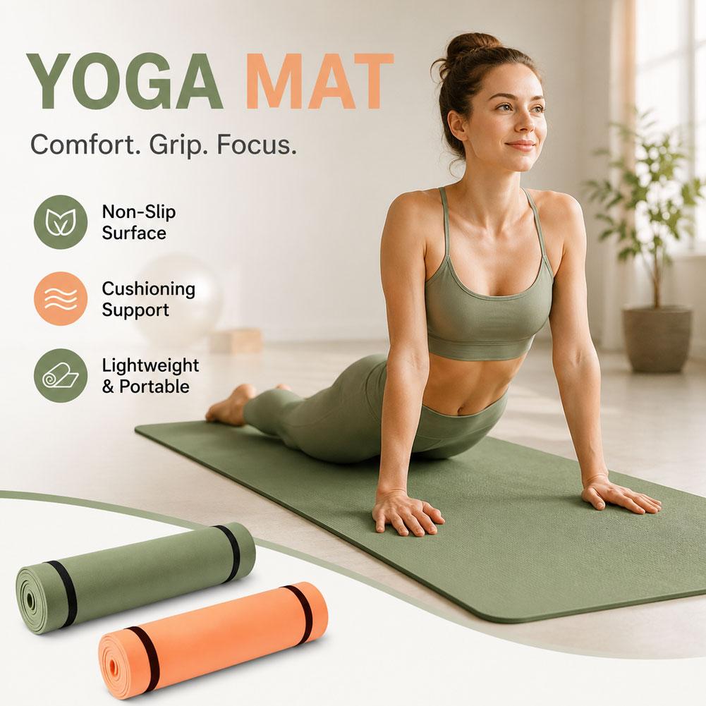 Pilates Yoga Mat - Thick Yoga Mat Anti-skid Sports Fitness
