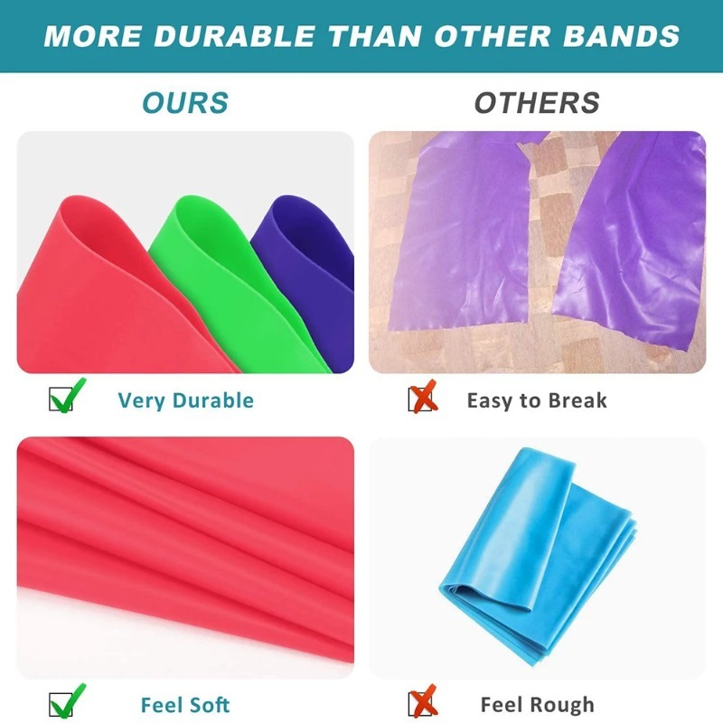 Natural Latex Resistance Bands - Pilates Yoga Home Workout review and price