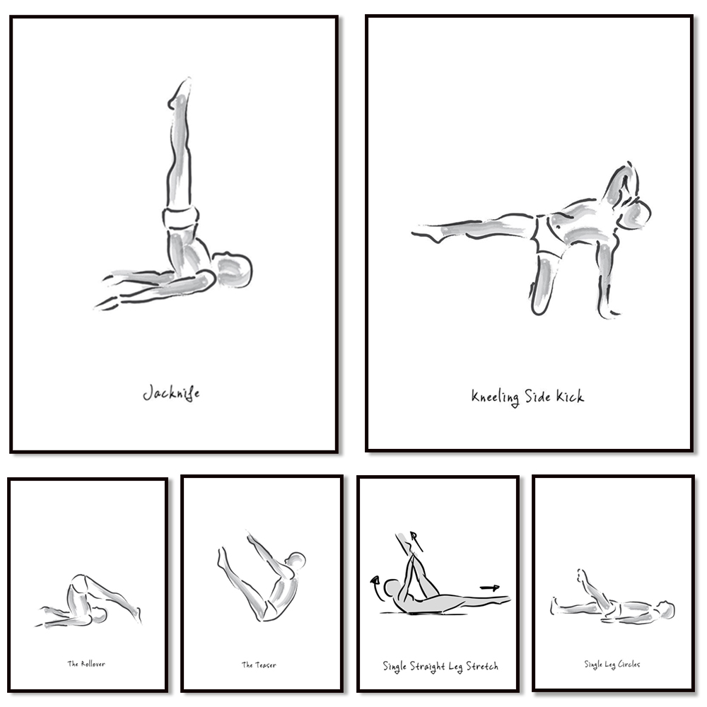 Pilates exercise black and whi - Pilates Yoga Combined review and price