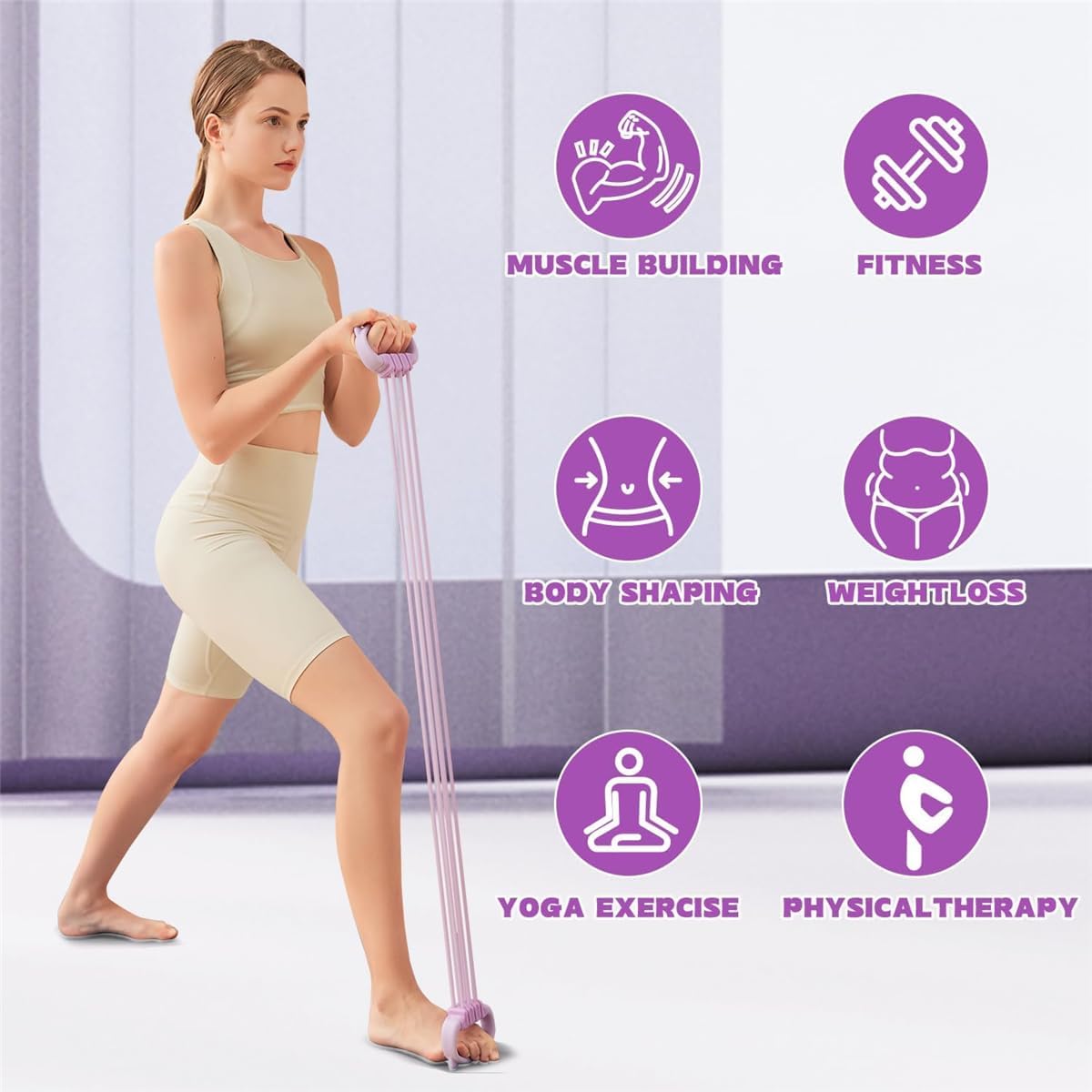 Figure 8 Resistance Bands for  - Pilates Yoga Home Workout review and price